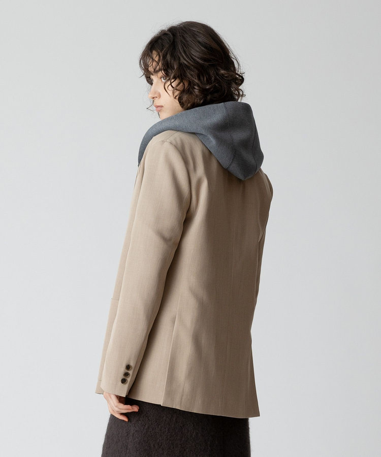 allureville ウールボタンレスジャケット ベージュ (11)