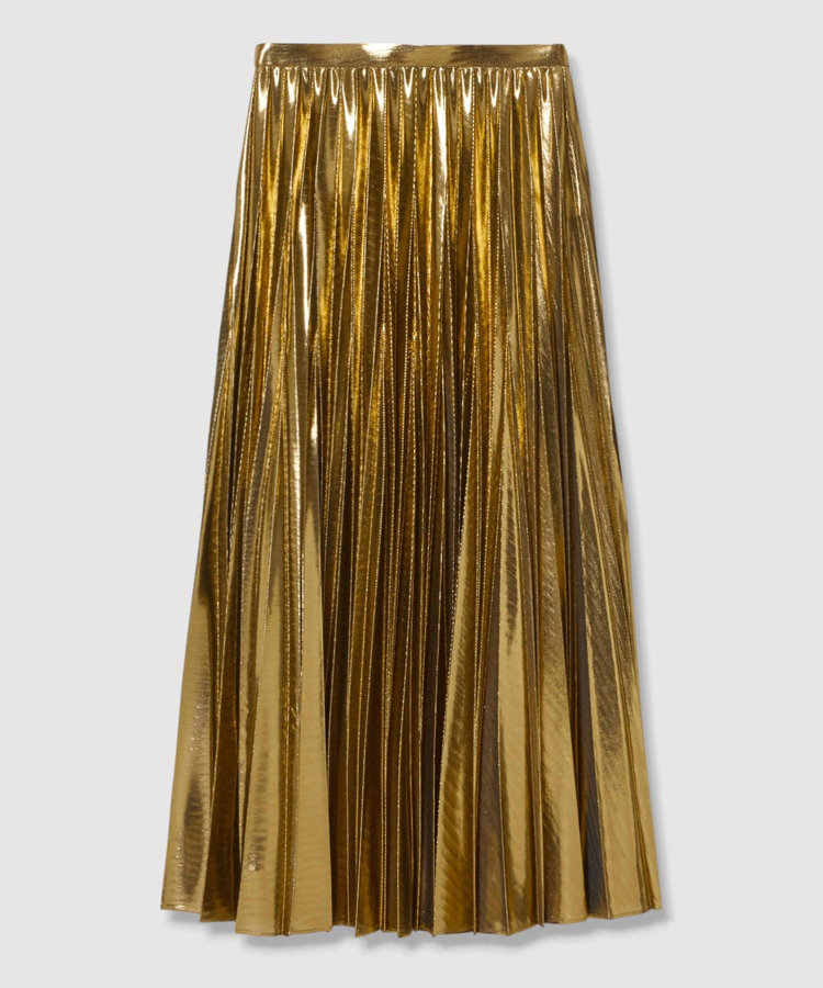 allureville メタリック切替プリーツスカート ゴールド (30)
