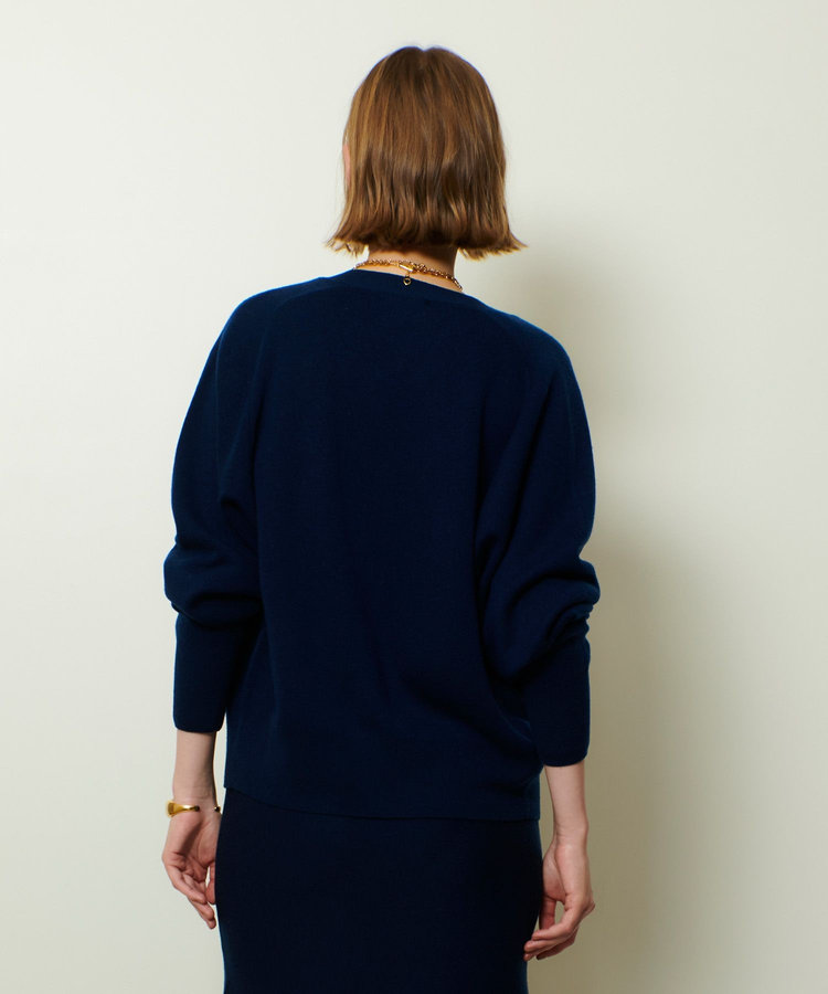 allureville ウールスムースカーディガン ネイビー (65)