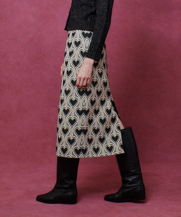 LOULOU WILLOUGHBY 【LOULOU WILLOUGHBY】NEONハートJQタイトスカート ホワイト系 (08)