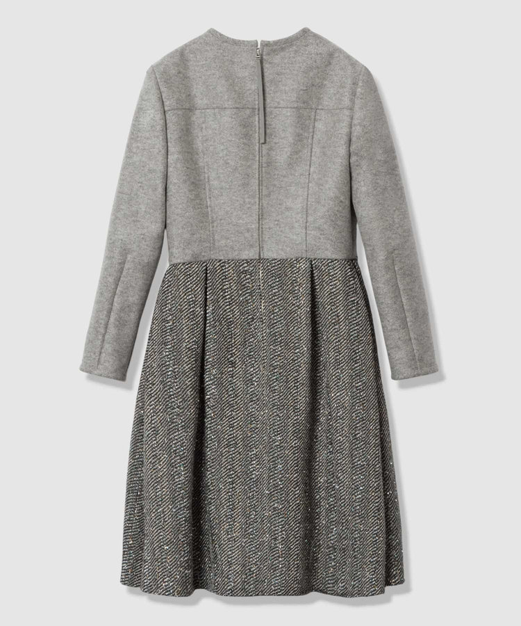 LOULOU WILLOUGHBY 【LOULOU WILLOUGHBY】LINTONラメツイードワンピース グレー (92)