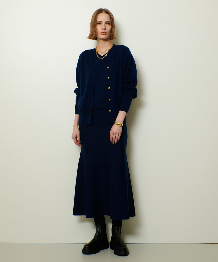 allureville ウールスムースカーディガン ネイビー (65)