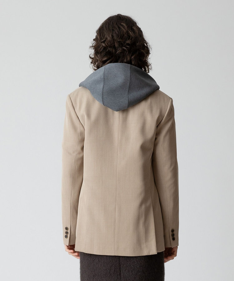 allureville ウールボタンレスジャケット ベージュ (11)