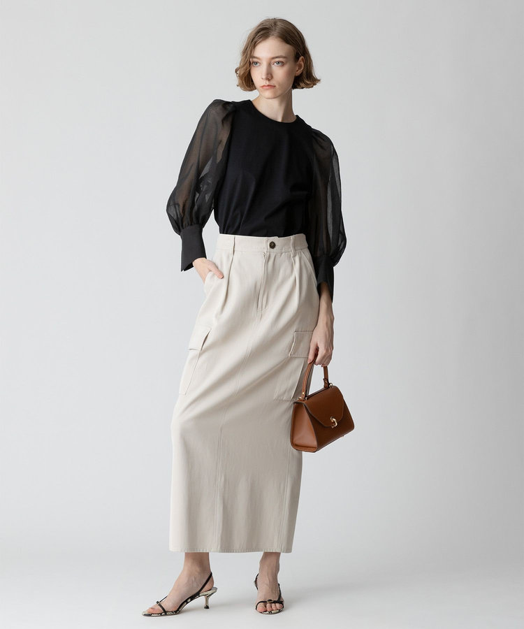 allureville バルキーチノカーゴスカート ベージュ (11)