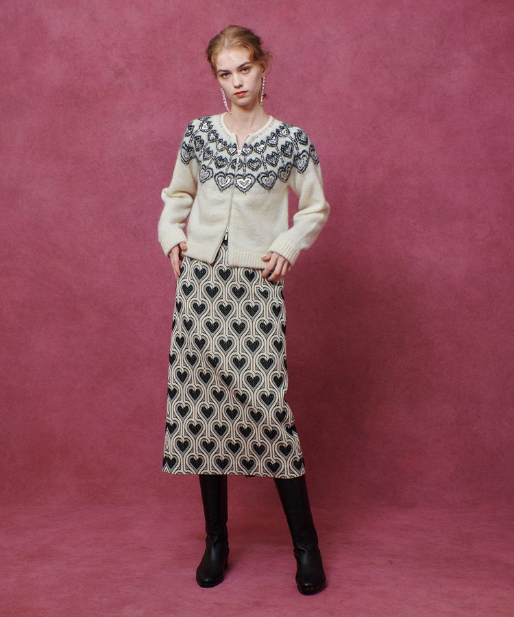 LOULOU WILLOUGHBY 【LOULOU WILLOUGHBY】NEONハートJQタイトスカート ホワイト系 (08)