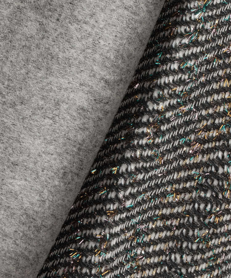 LOULOU WILLOUGHBY 【LOULOU WILLOUGHBY】LINTONラメツイードワンピース グレー (92)