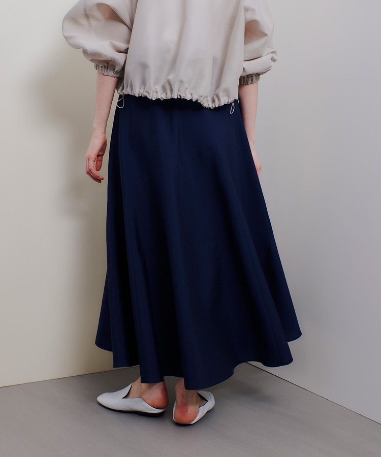 allureville オーガンジー切替フレアスカート ネイビー (65)