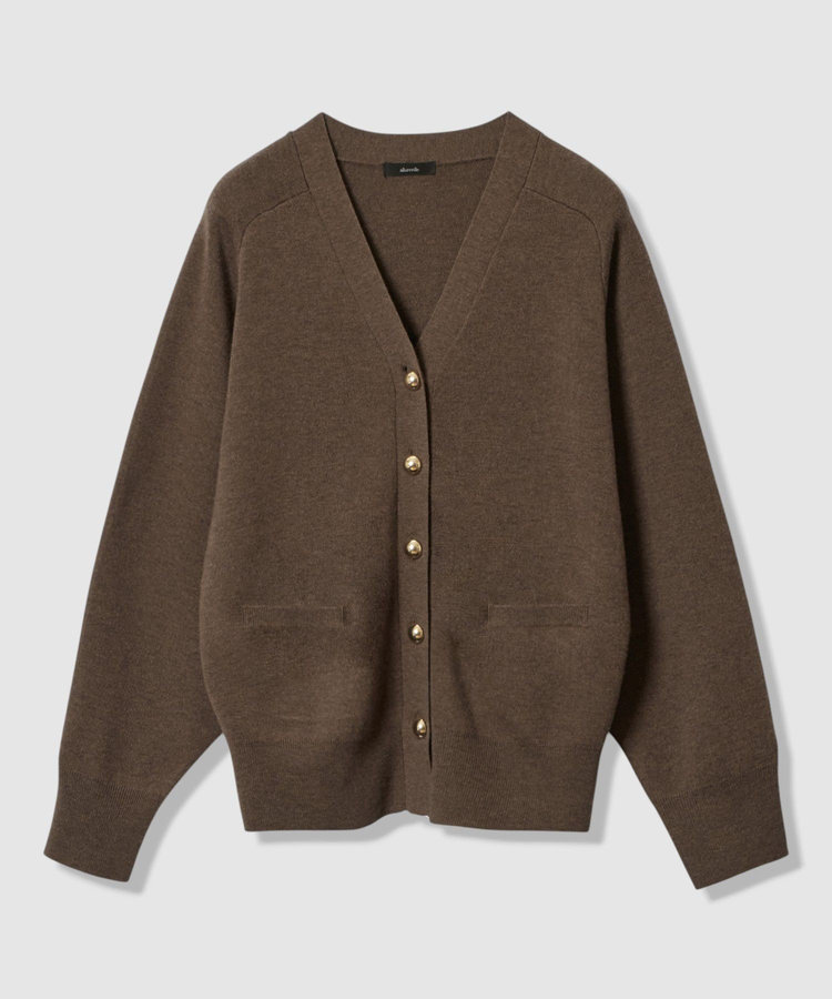allureville ウールスムースカーディガン ダークブラウン (82)