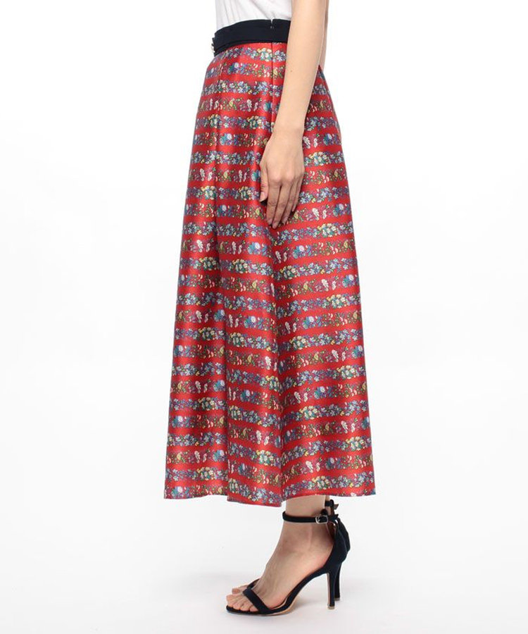 LOULOU WILLOUGHBY 【LOULOU WILLOUGHBY】ボーダーフラワースカート レッド (43)