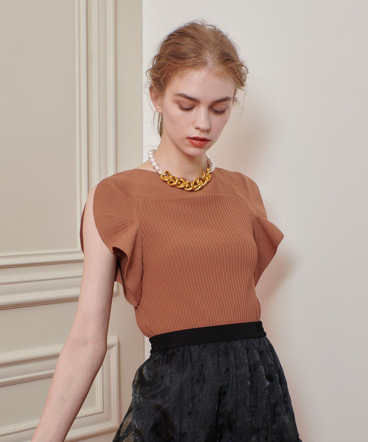 LOULOU WILLOUGHBY 【LOULOU WILLOUGHBY】スキャーラッププルオーバー キャメル (84)