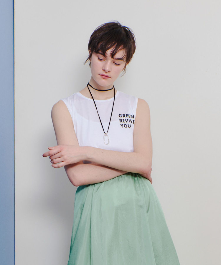 allureville サイドロゴノースリーブTシャツ ホワイト (01)