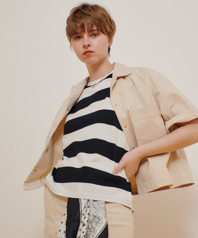 allureville MANTECOボクシーシャツ ベージュ (11)