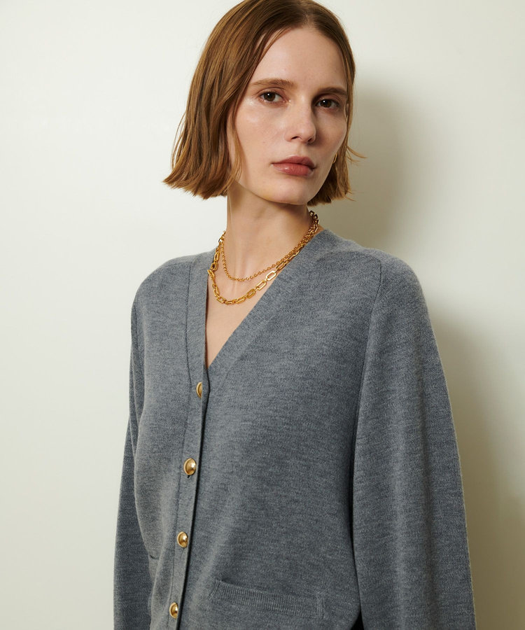 allureville ウールスムースカーディガン グレー (92)