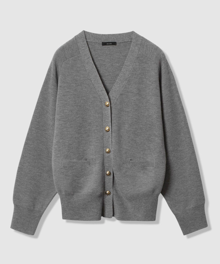 allureville ウールスムースカーディガン グレー (92)