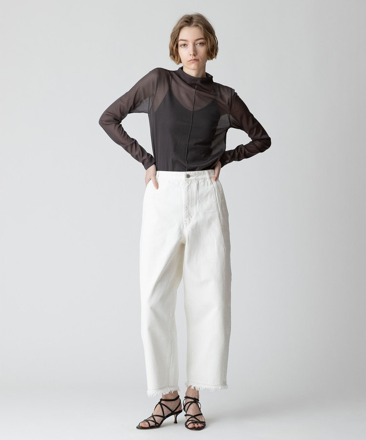 allureville シアーファネルネックプルオーバー チャコールグレー (94)