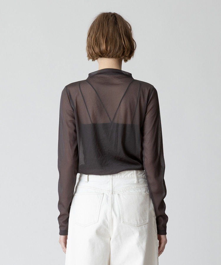 allureville シアーファネルネックプルオーバー チャコールグレー (94)