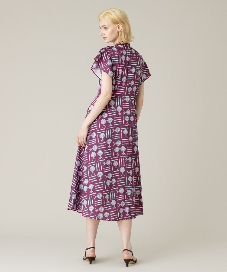 LOULOU WILLOUGHBY 【LOULOU WILLOUGHBY】グローブプリント ワンピース ボルドー (44)