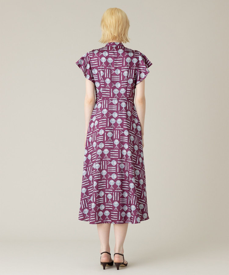 LOULOU WILLOUGHBY 【LOULOU WILLOUGHBY】グローブプリント ワンピース ボルドー (44)