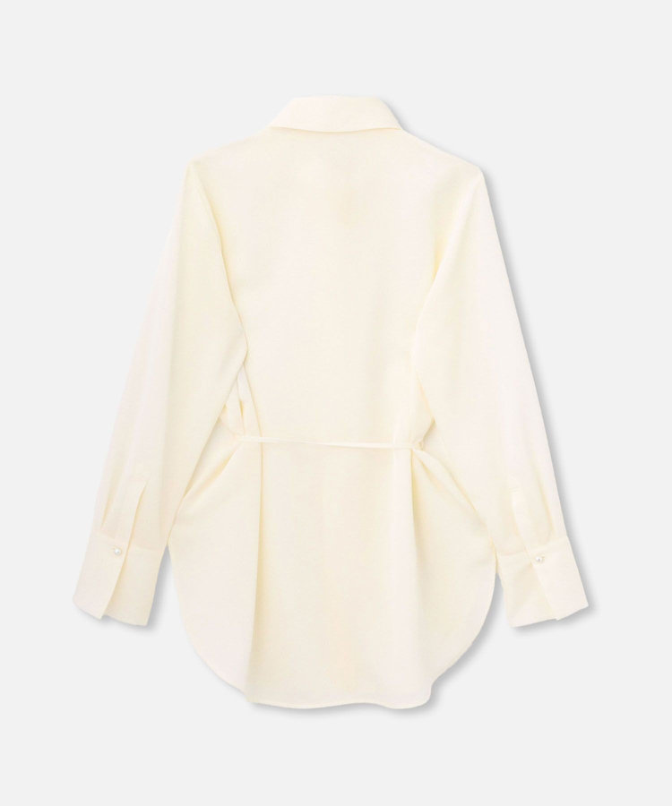 LOULOU WILLOUGHBY 【LOULOU WILLOUGHBY】ビッグカラーロングシャツ ホワイト (01)