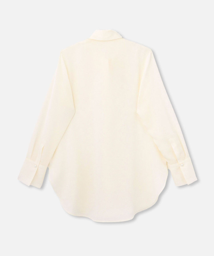 LOULOU WILLOUGHBY 【LOULOU WILLOUGHBY】ビッグカラーロングシャツ ホワイト (01)