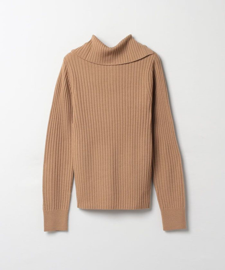 allureville 釦ディティール2WAY ネックリブプルオーバー ベージュ (11)