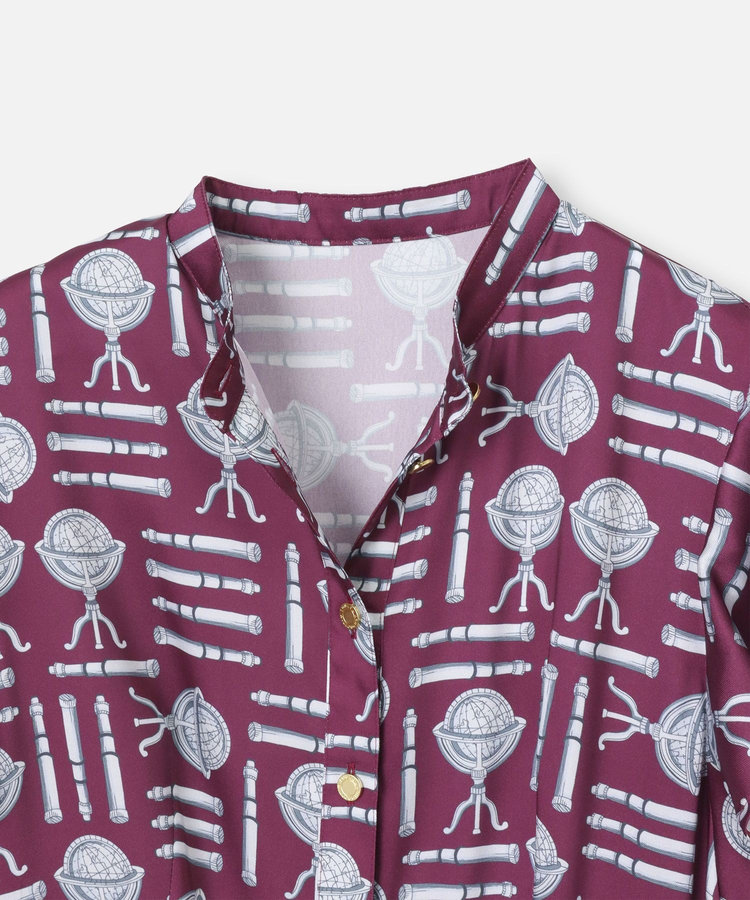 LOULOU WILLOUGHBY 【LOULOU WILLOUGHBY】グローブプリント ワンピース ボルドー (44)