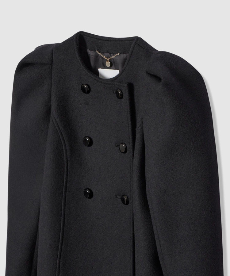 LOULOU WILLOUGHBY 【LOULOU WILLOUGHBY】シャルムビーバーパワショルコート ブラック (95)