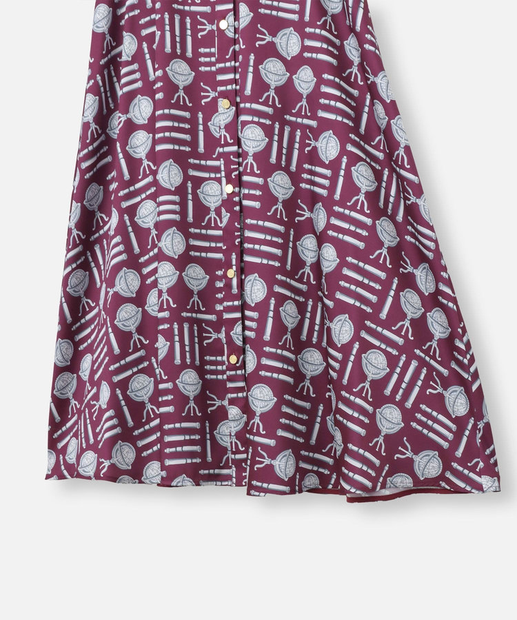 LOULOU WILLOUGHBY 【LOULOU WILLOUGHBY】グローブプリント ワンピース ボルドー (44)