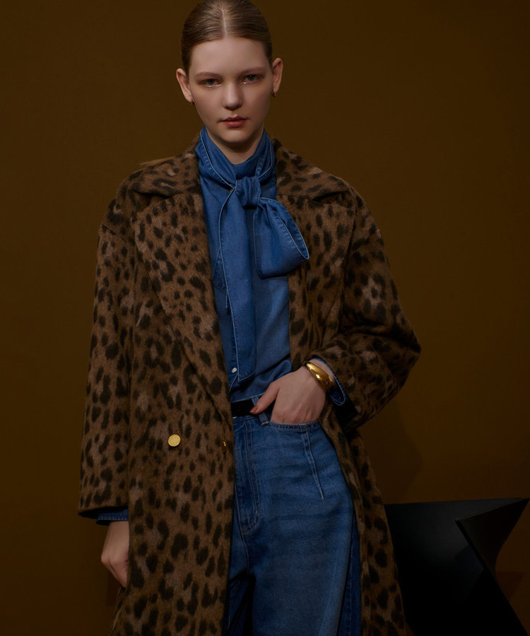 allureville MILIORレオパードコート ブラウン (81)