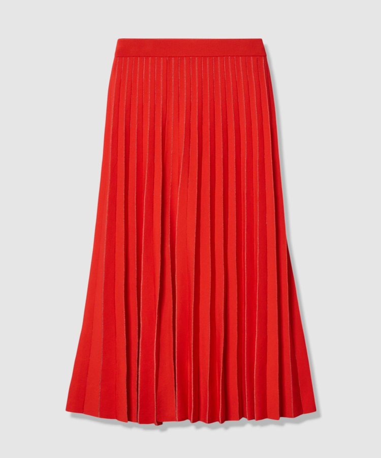 allureville ソウバリシアーコンビプリーツスカート レッド (43)