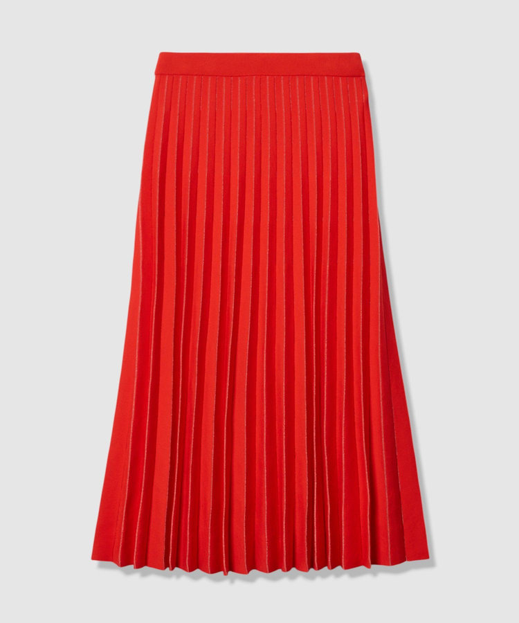 allureville ソウバリシアーコンビプリーツスカート レッド (43)
