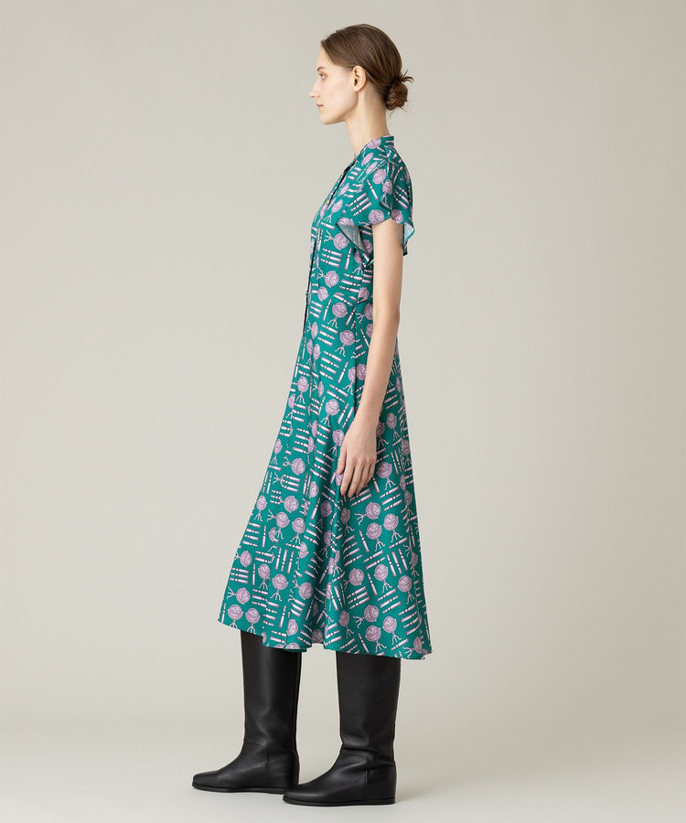 LOULOU WILLOUGHBY 【LOULOU WILLOUGHBY】グローブプリント ワンピース グリーン (71)