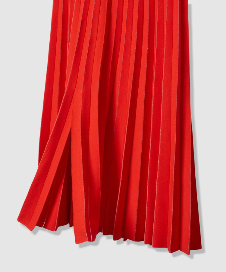 allureville ソウバリシアーコンビプリーツスカート レッド (43)