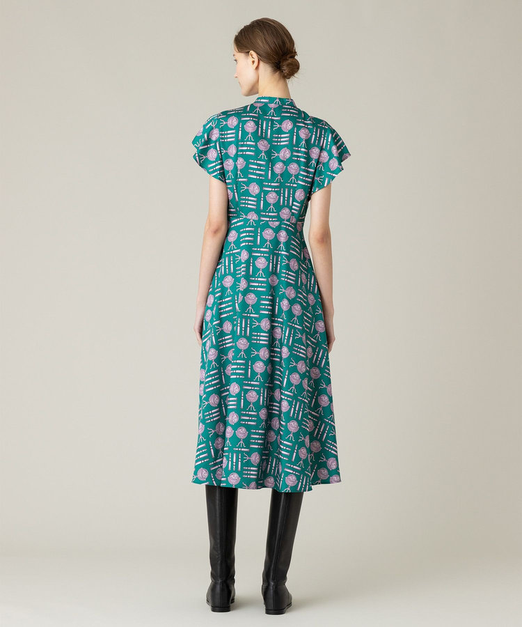 LOULOU WILLOUGHBY 【LOULOU WILLOUGHBY】グローブプリント ワンピース グリーン (71)