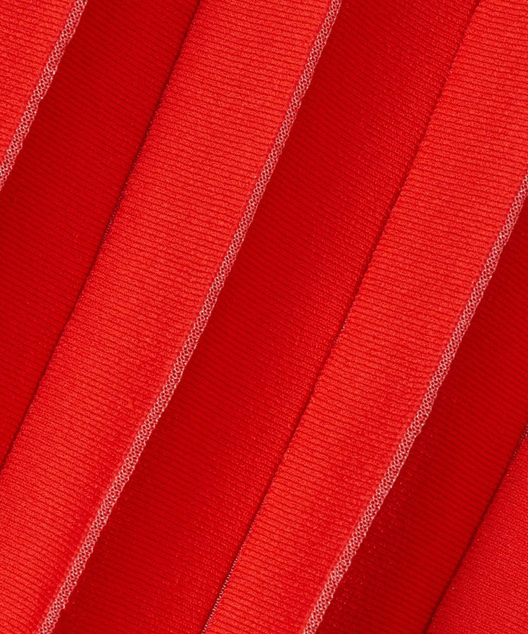 allureville ソウバリシアーコンビプリーツスカート レッド (43)