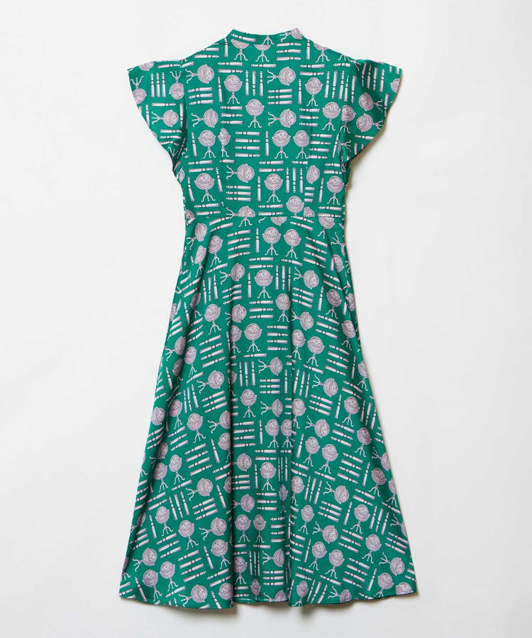 LOULOU WILLOUGHBY 【LOULOU WILLOUGHBY】グローブプリント ワンピース グリーン (71)