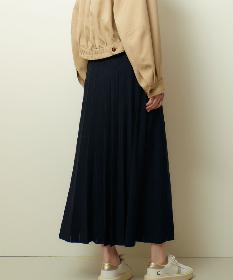allureville ソウバリシアーコンビプリーツスカート ネイビー (65)