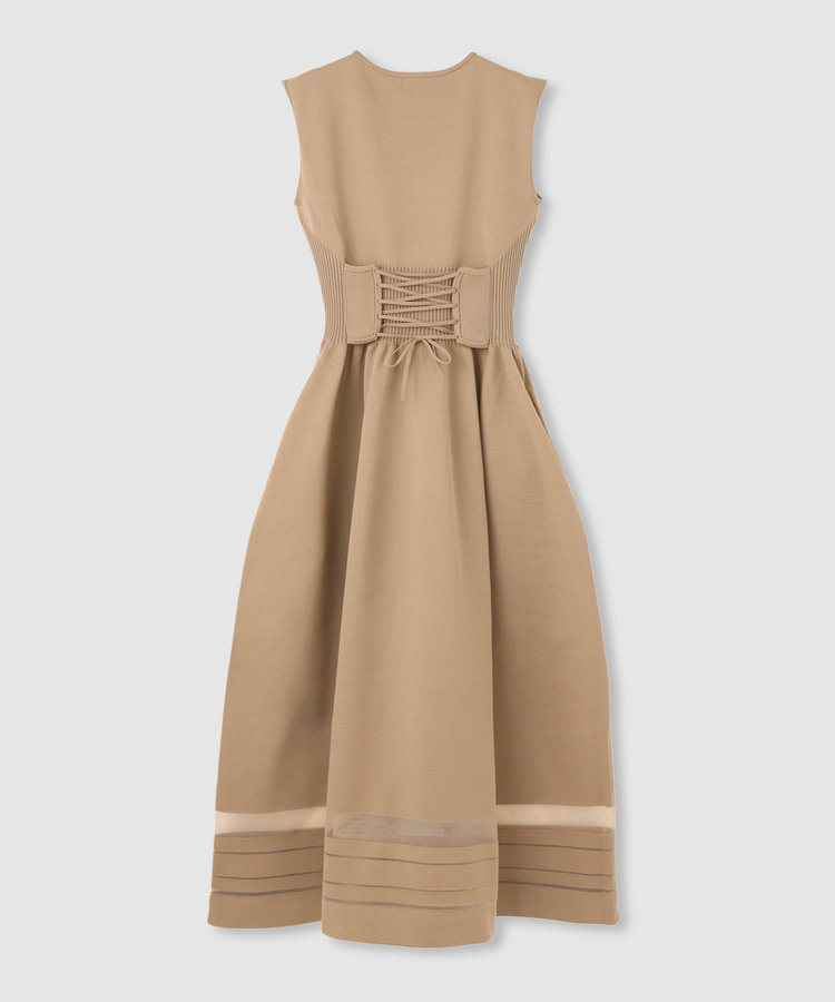 allureville ◇ ウエストマークリブワンピース ベージュ (11)