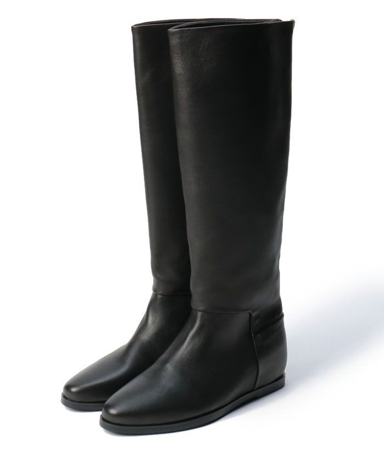 allureville バックジップロングブーツ ブラック (95)