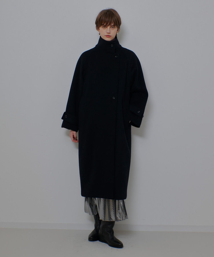allureville ダブルビーバースタンドコート ブラック (95)