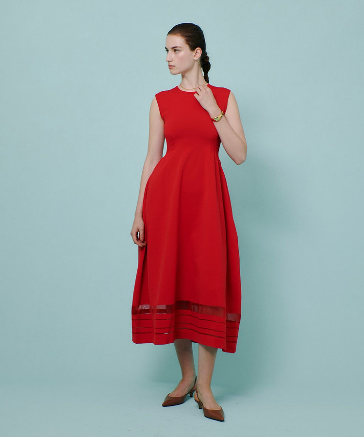 allureville ◇ ウエストマークリブワンピース レッド (43)