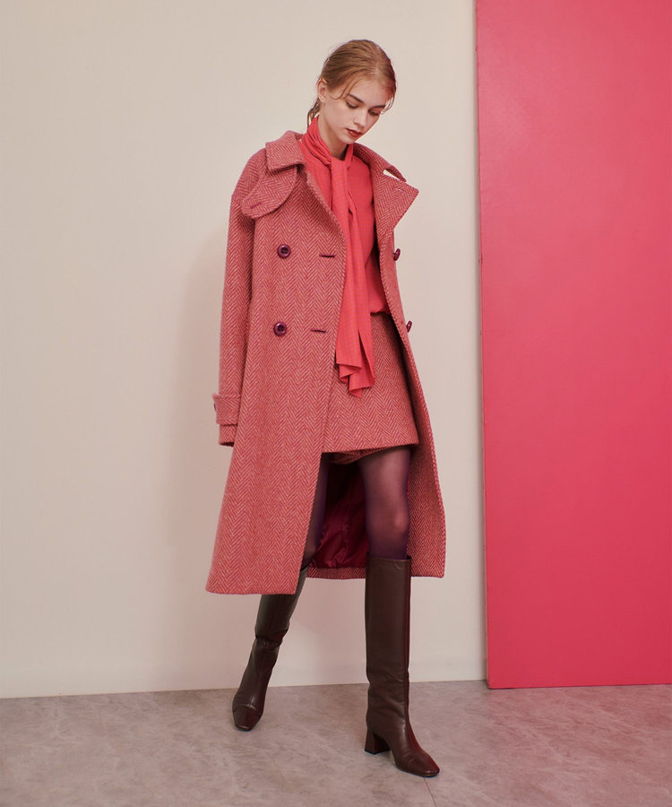 LOULOU WILLOUGHBY 【LOULOU WILLOUGHBY】MAGEE ヘリンボンスカンツ ピンク (41)