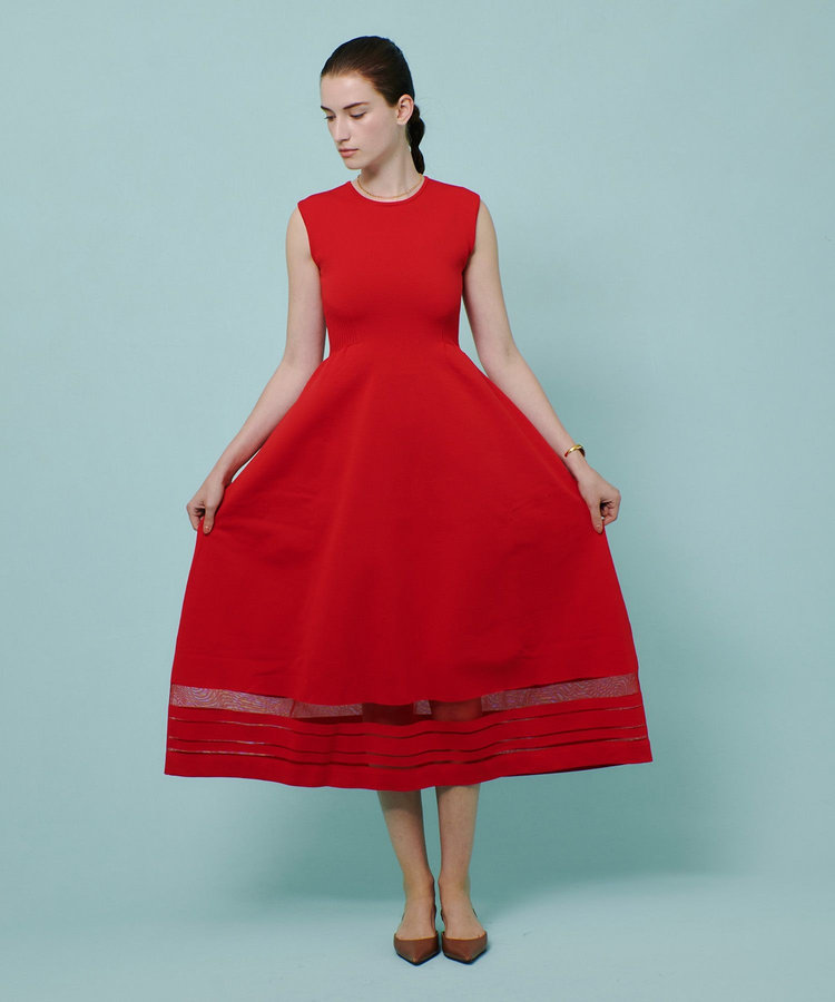 allureville ◇ ウエストマークリブワンピース レッド (43)