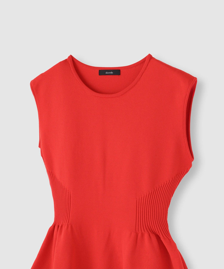 allureville ◇ ウエストマークリブワンピース レッド (43)