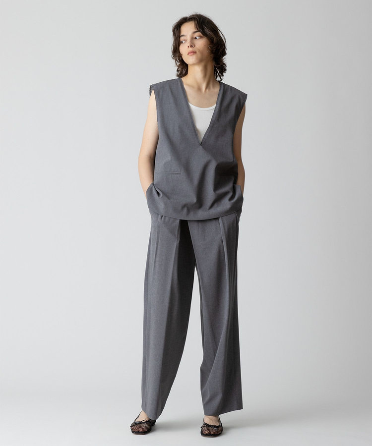 allureville 【セットアップ対応可能】トロピカルアシメタックパンツ グレー (92)