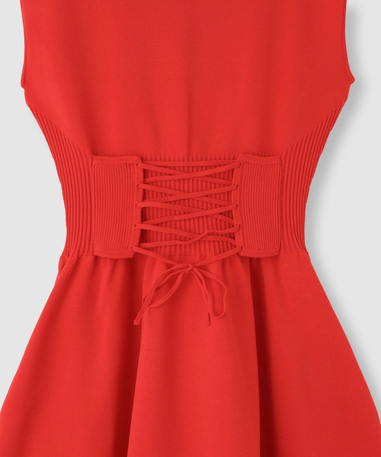 allureville ◇ ウエストマークリブワンピース レッド (43)