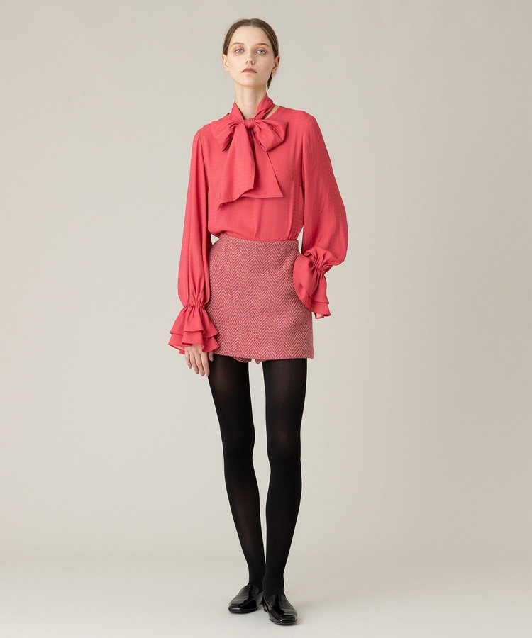 LOULOU WILLOUGHBY 【LOULOU WILLOUGHBY】MAGEE ヘリンボンスカンツ ピンク (41)