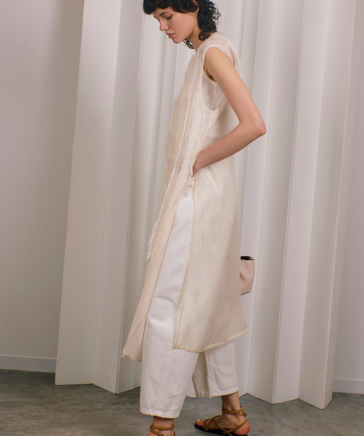 allureville ストライプカットジャガードナローワンピース アイボリー (04)