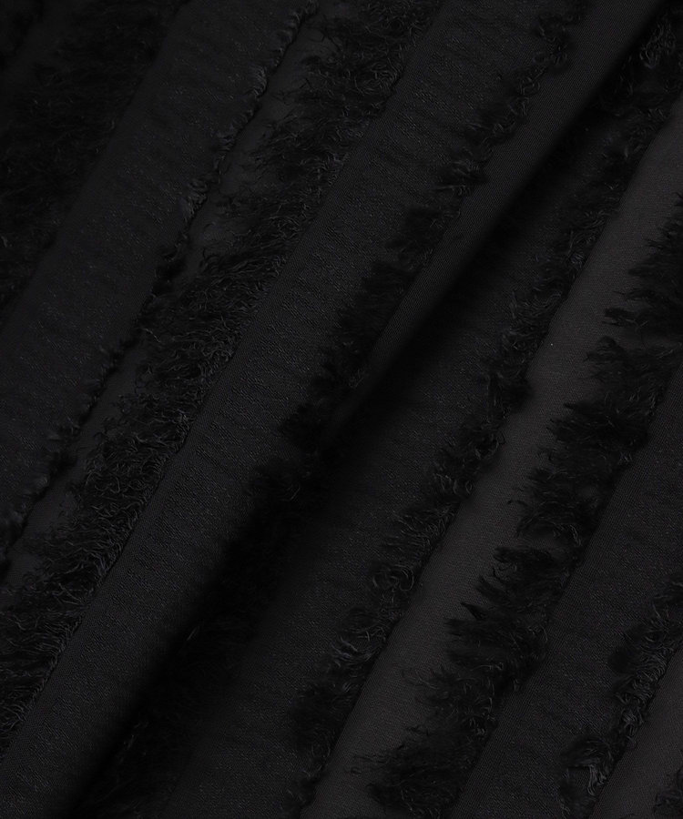 allureville ストライプカットジャガードナローワンピース ブラック (95)