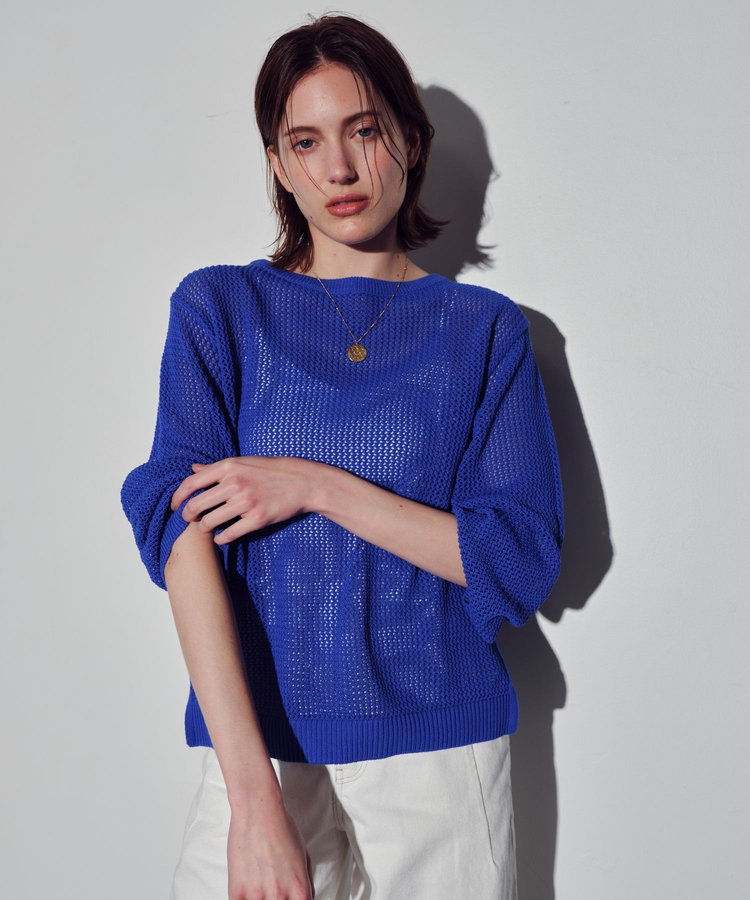 allureville コードメッシュプルオーバー ブルー (61)